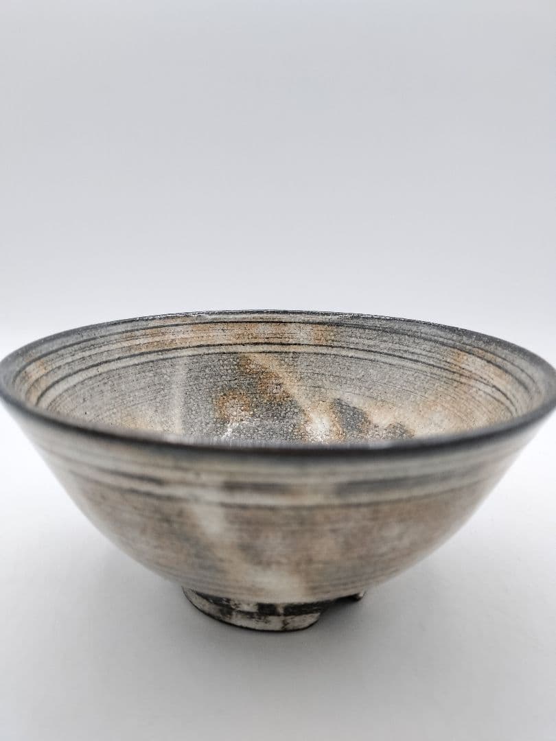 c698 数茶碗 9客 古萩 黄の瀬窯 木箱 茶道具 古物