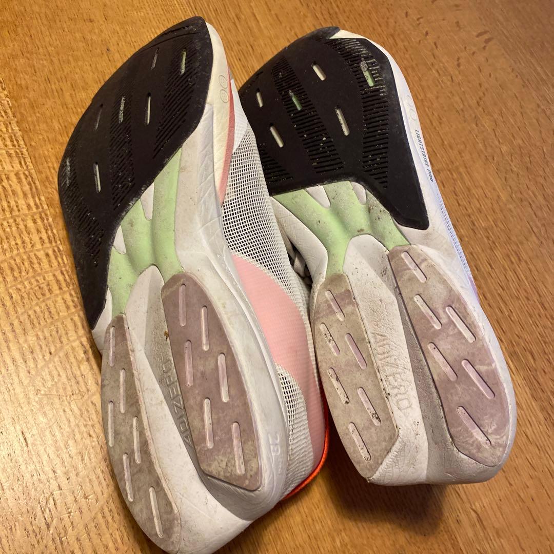 ADIDAS ADIZERO スパイクシューズ ホワイト/オレンジ