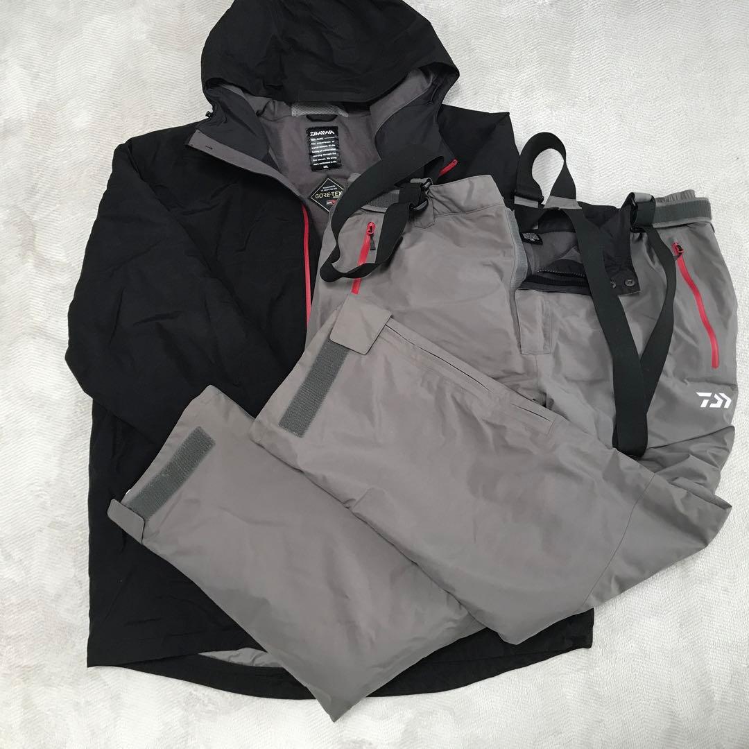 値下,フィッシングスーツ(上下セット) ゴアテックス防水素材 黒/グレー4ＸＬ