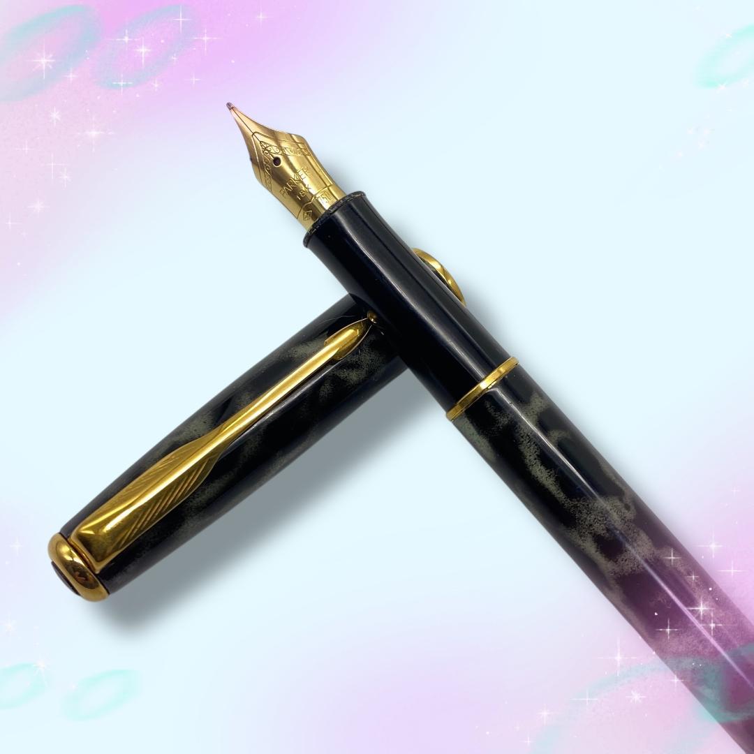 《美品》 パーカー ソネット ムーンビーム 万年筆 ペン先18K 18金 細字