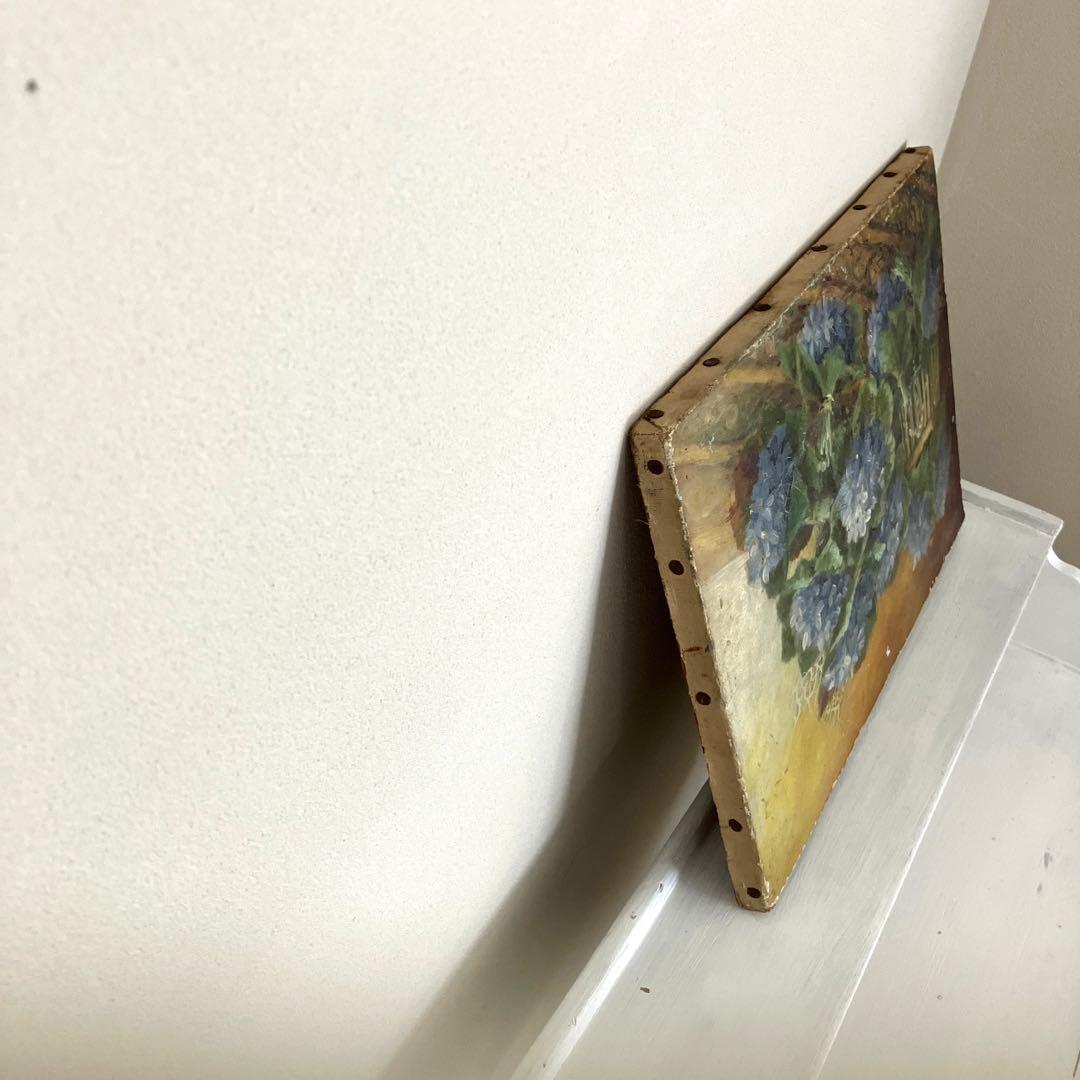 フランスアンティーク　スミレの古い油絵