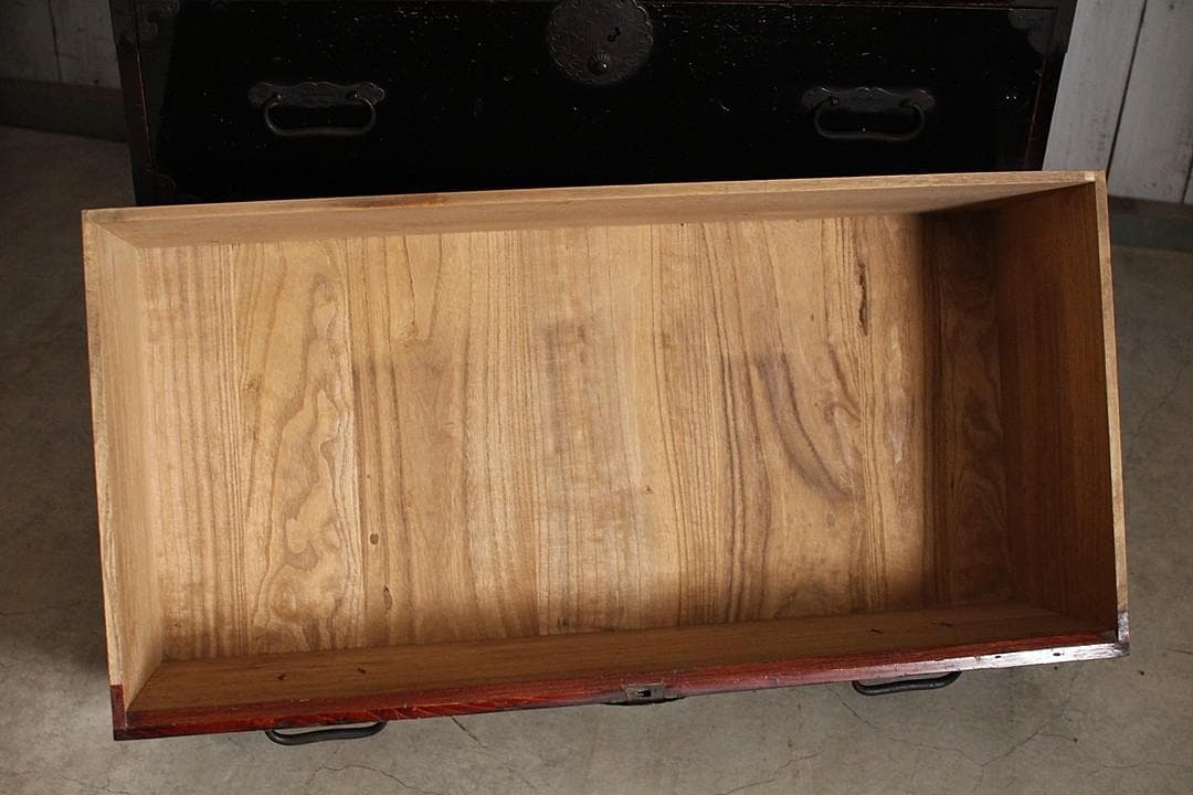 丸金具　庄内箪笥　2段　タンス　収納　古家具　古民家　時代家具