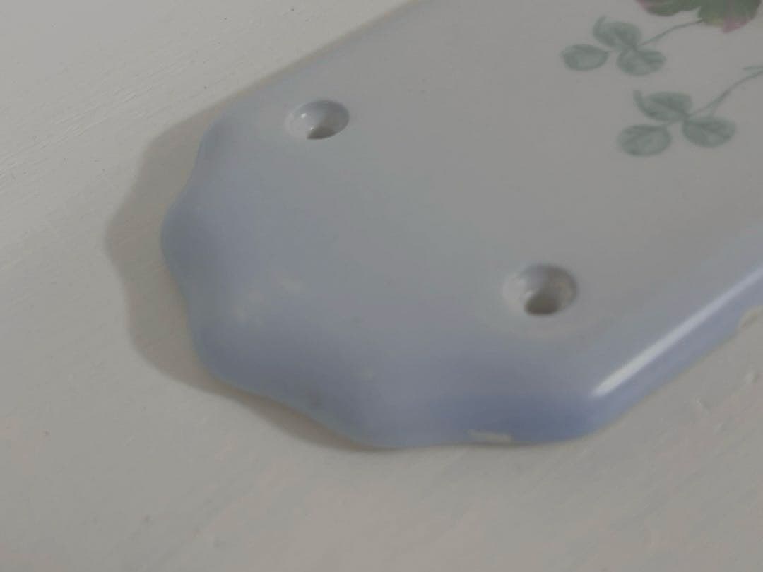 【Sale最終価格】陶器製バラ柄ドアプレート＊アンティーク