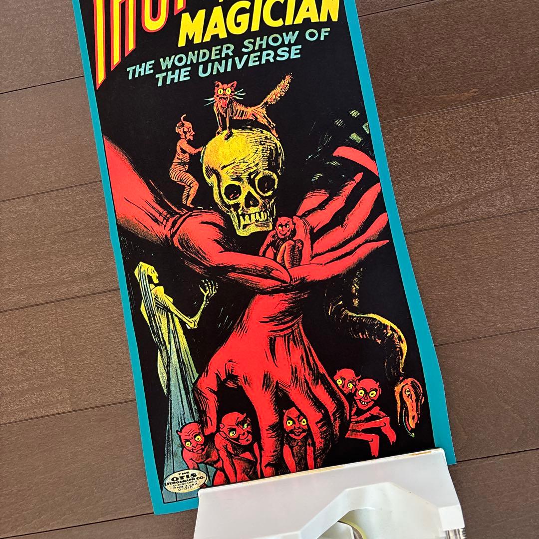 1 アンティーク　ビンテージ　スカル　悪魔　マジシャン　奇術　ポスター複製