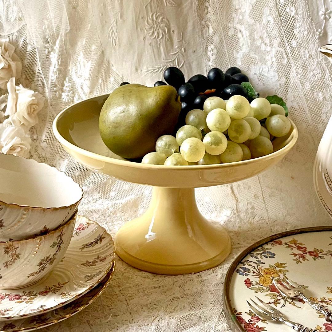 サルグミンヌ　コンポティエ　クリームイエロー　フランスアンティーク