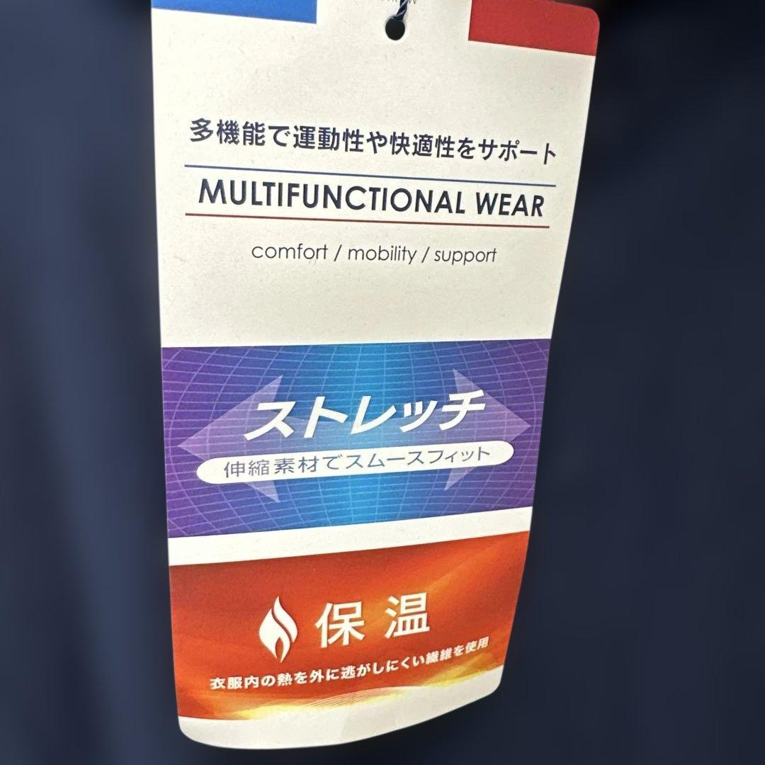 clunic V字切替長袖シャツ ネイビー