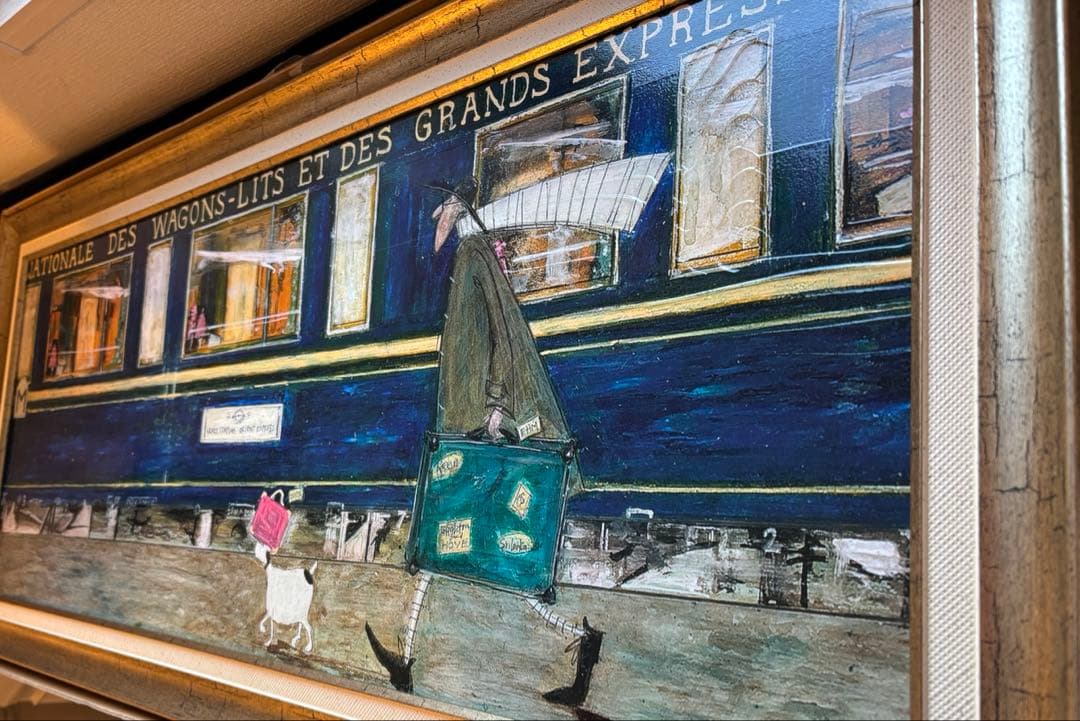 極美品‼️✨絵画【サムトフト】イケてるオリエント急行 ゴールドフレーム