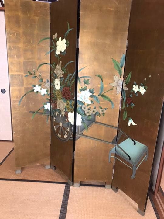 漆塗り絵　屏風