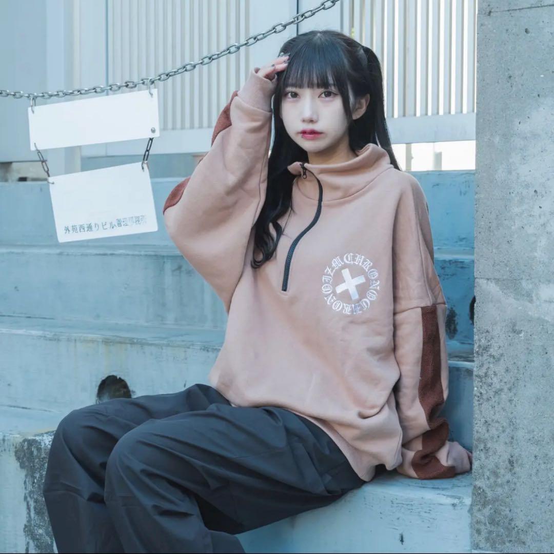 CHRONOIZM クロノイズム ハーフジップ スウェット　【ベージュ】