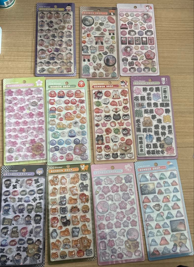 ボンボンドロップシール　和柄　11種セット