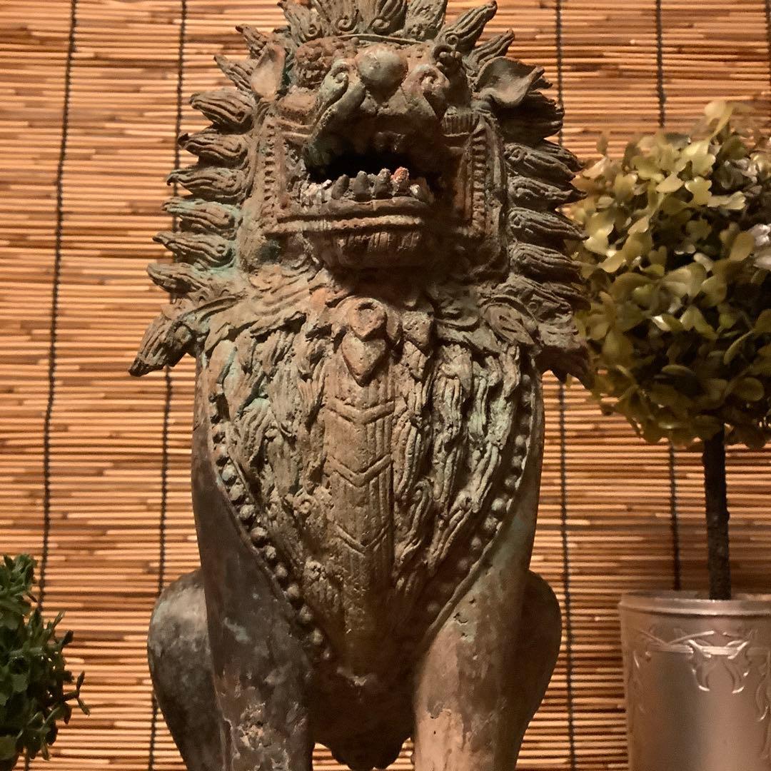 中国唐代「聖獣・唐獅子」神獣・霊獣・魔除け・守護・初唐様式・青銅・出土発掘