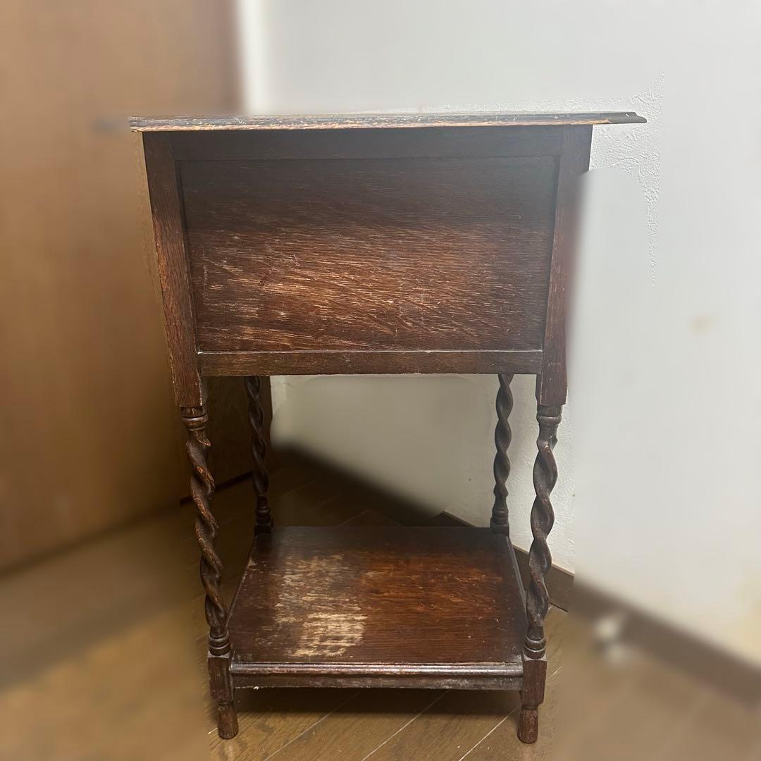 イギリス家具/アンティーク/サイドテーブル/天板開閉式/ 【最終処分2/3まで】