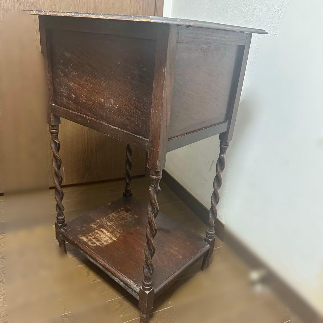 イギリス家具/アンティーク/サイドテーブル/天板開閉式/ 【最終処分2/3まで】