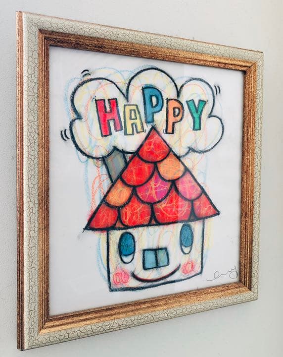 アリカワコウヘイさん　クレパス　原画　代表作　HAPPY HOUSE 家