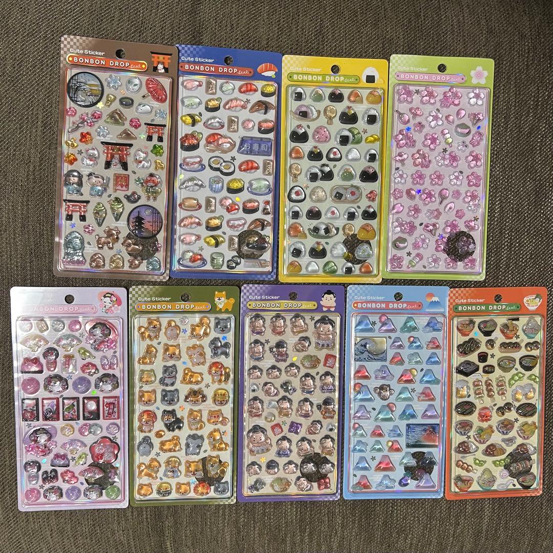 正規品　ボンボンドロップシール　和柄　9点セット