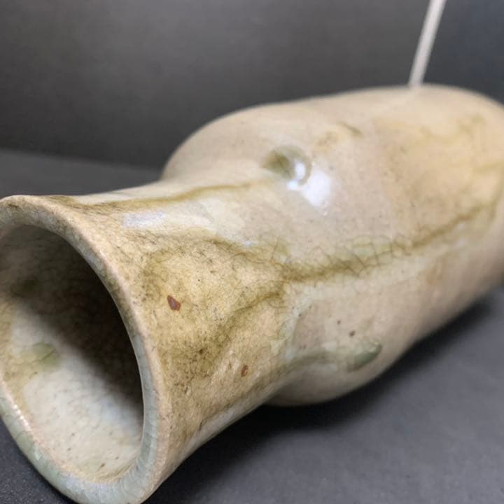 唐津焼　花入　花瓶　オブジェ　朝鮮唐津　唐津　流釉　時代　癒しグッズ