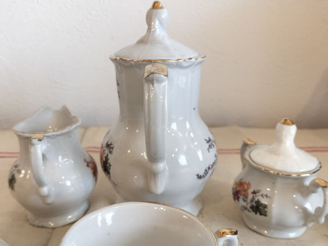 アンティーク　フランス　ビンテージ　陶器　ままごと　ディネットセット