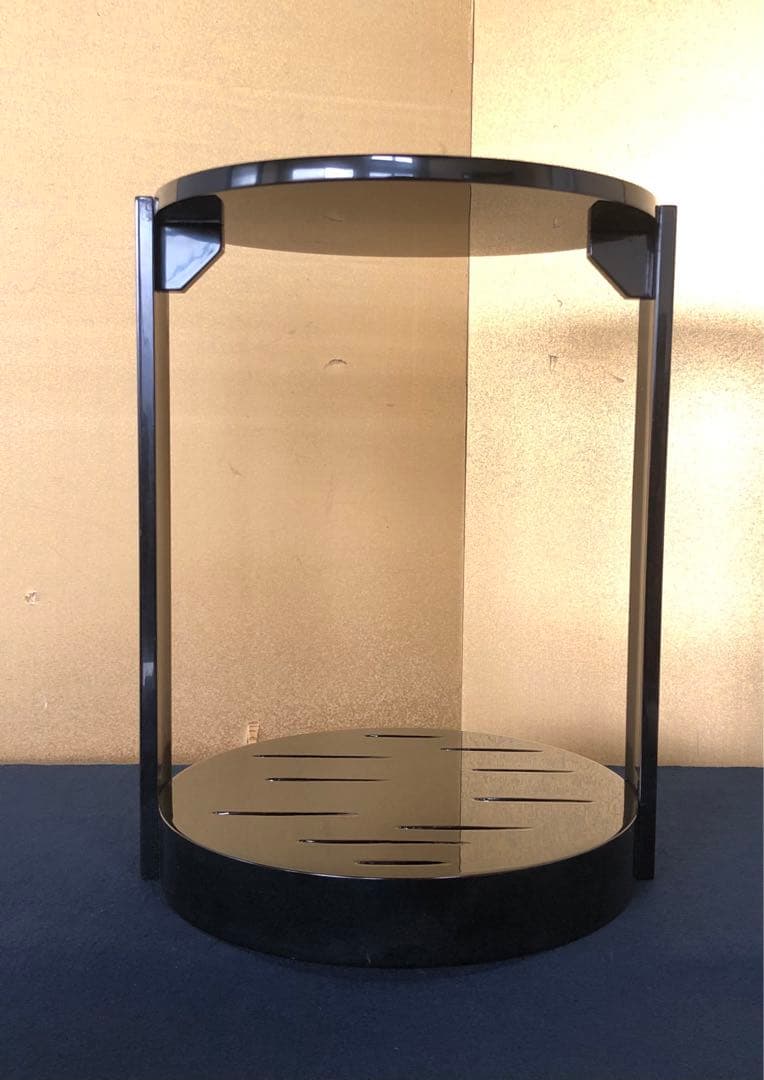 《R》茶道具 輪島塗 黒真塗 丸卓 光栄堂作 共箱　260109き2