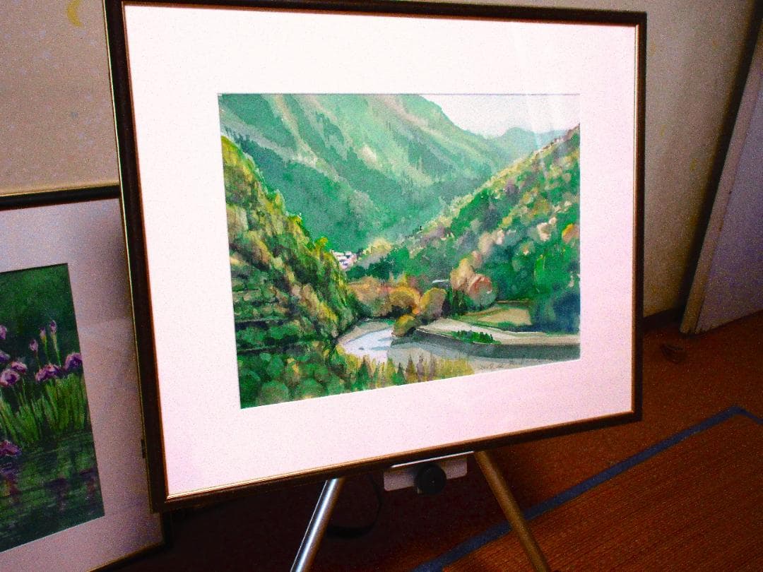 丹沢湖からの眺望（水彩画）