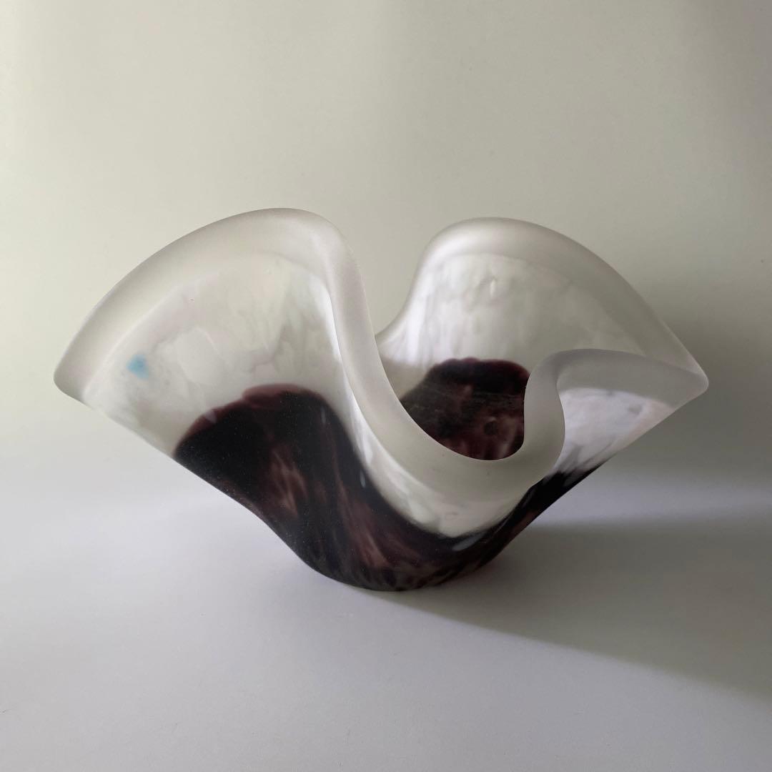 希少 36cm 藤田喬平 共箱付 自筆銘入り 花鉢 人間国宝 文化勲章 オブジェ