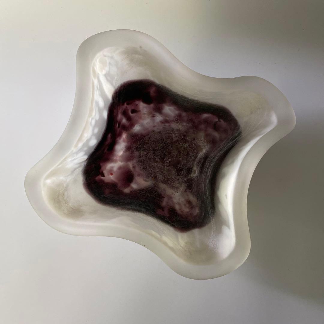 希少 36cm 藤田喬平 共箱付 自筆銘入り 花鉢 人間国宝 文化勲章 オブジェ