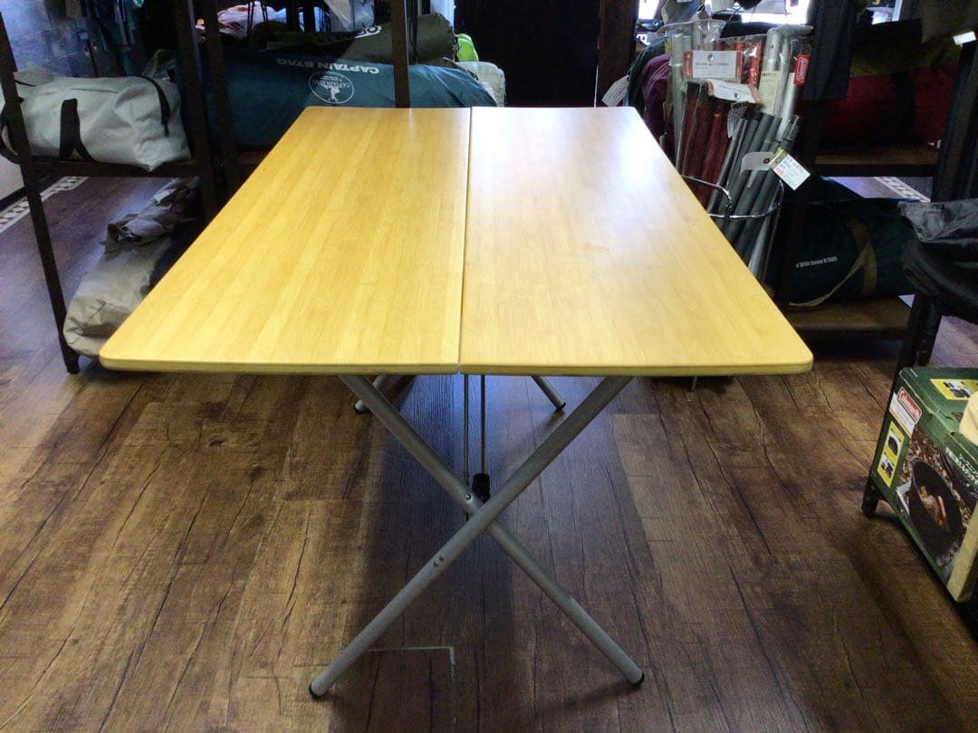 屋内使用のみ／ワンアクションテーブルロング竹※旧モデル／peak