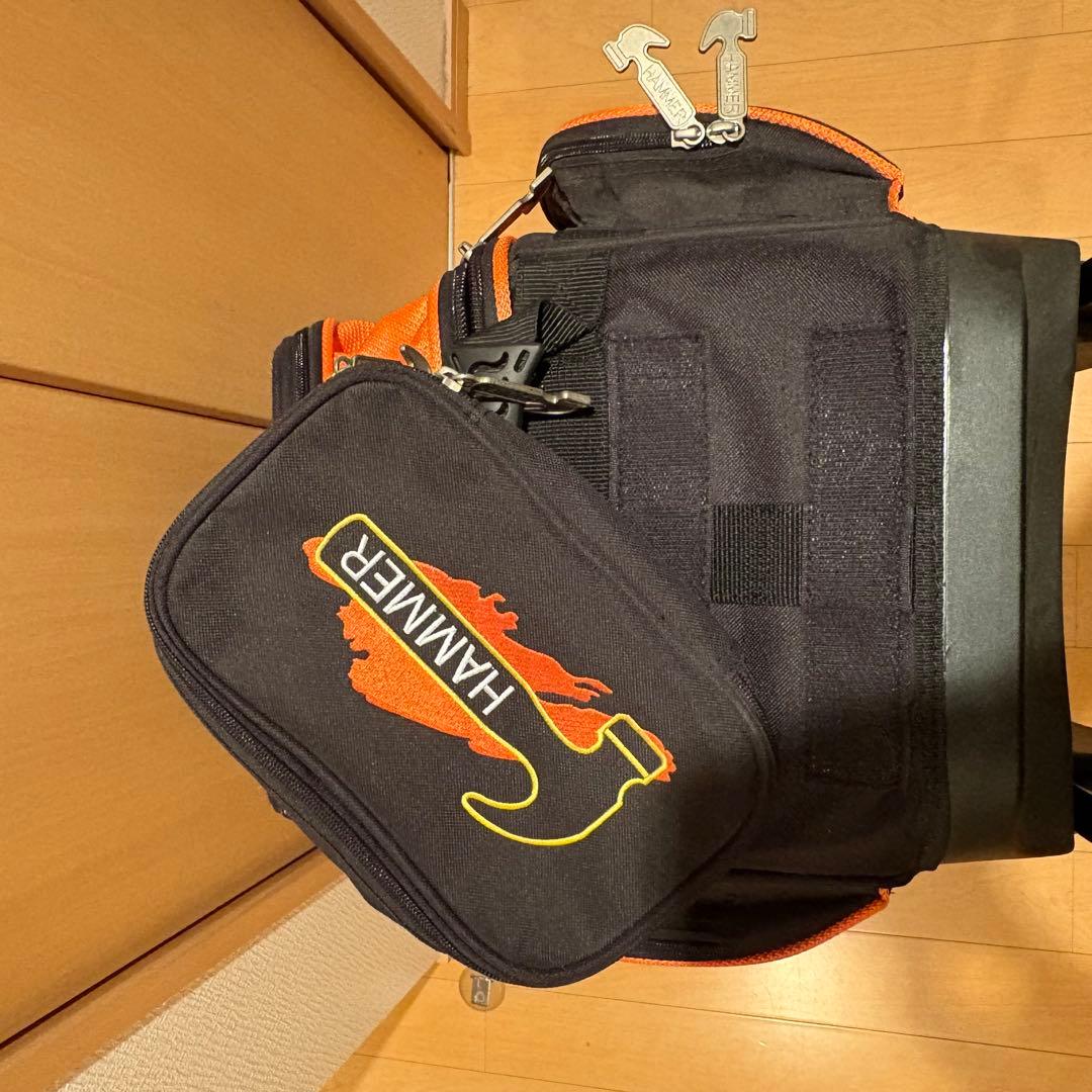 HAMMER ボウリング用バッグ 黒とオレンジ 3個入りバッグ