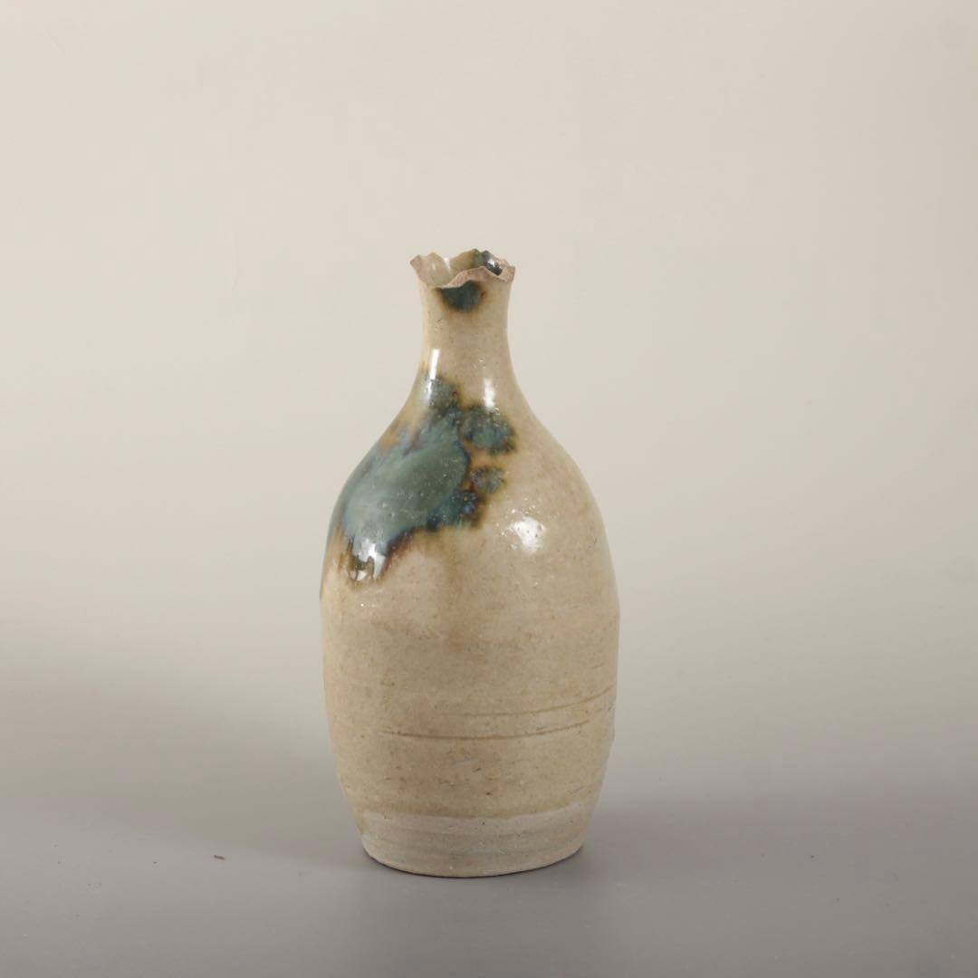 織部 黄瀬戸 美濃 緑釉掛け 徳利 古美術 古道具 酒器 アンティーク