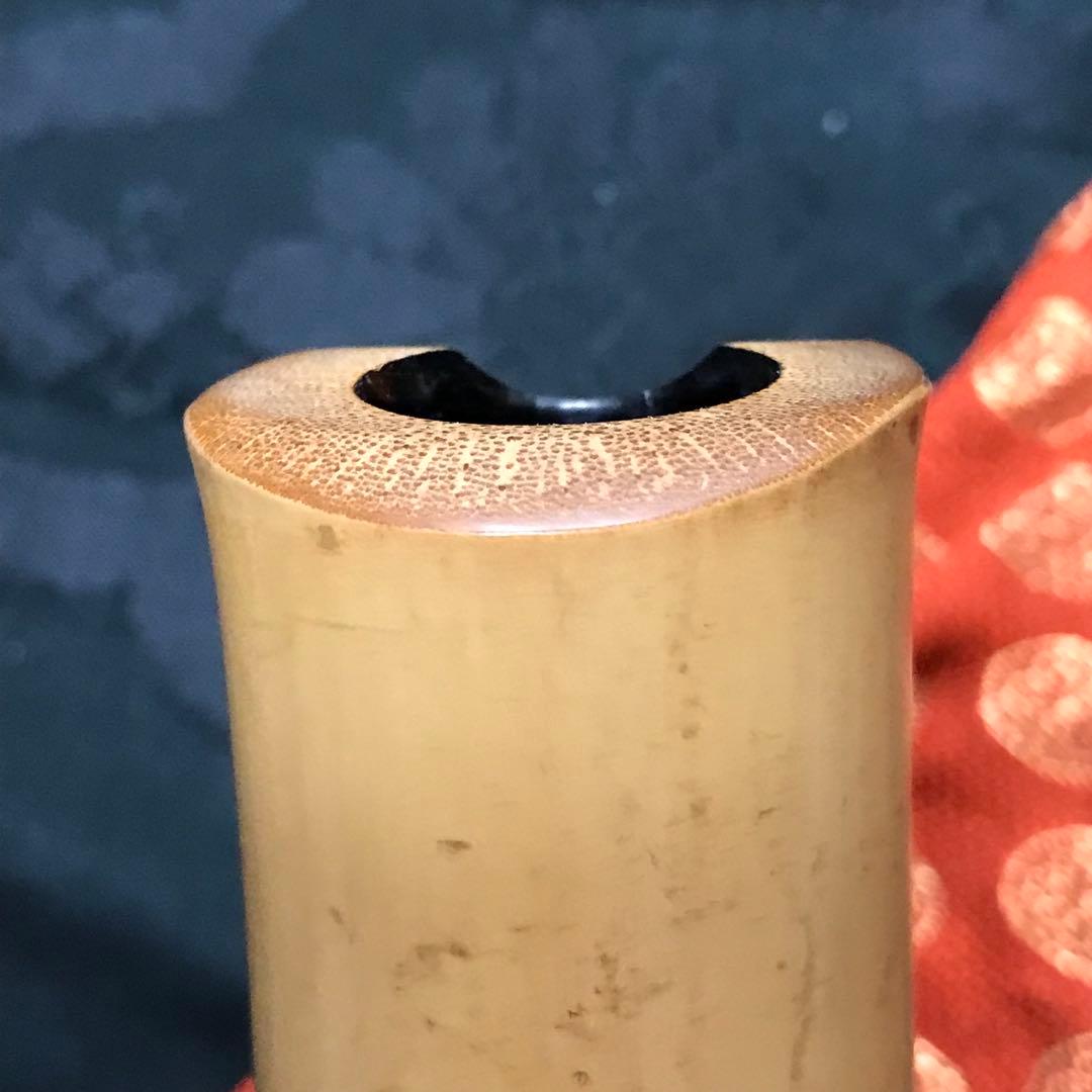 尺八 琴古流 在銘 中継ぎ緩み無し 歌口銀巻 籐巻き銀三線 音出し確認済み