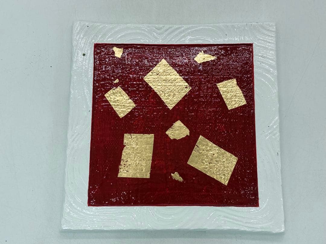 坂田甚内作　白釉金彩角皿　送料込み250606