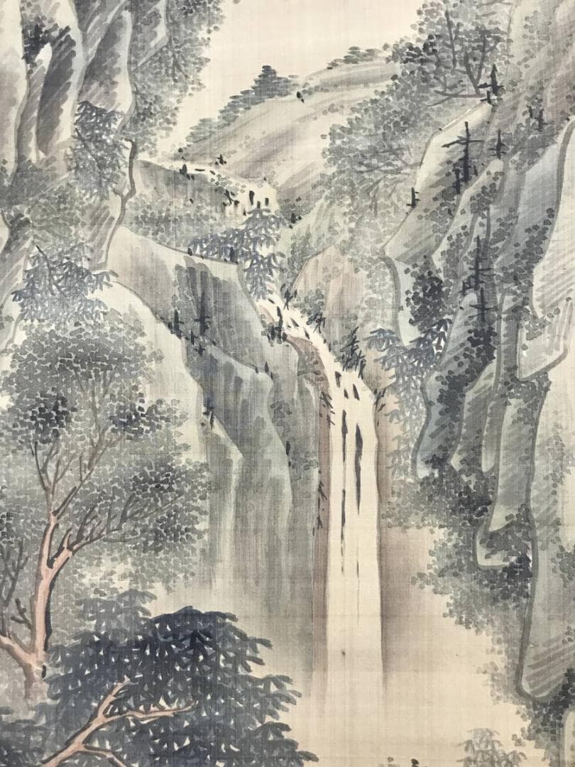 【真作】高久藹崖/山水人物図/山水図/掛軸/名家伝来/AB-963