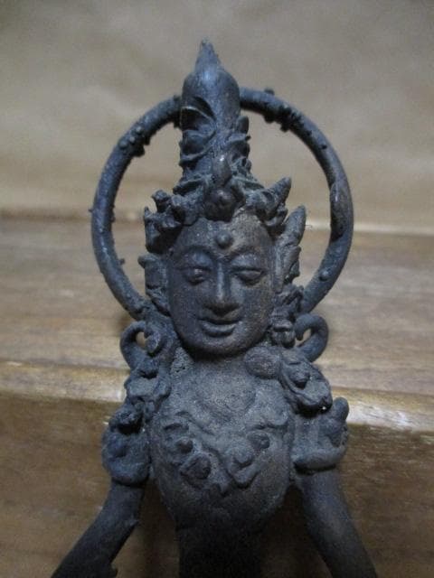 チベット密教　小金銅仏　箱付き　R84-1