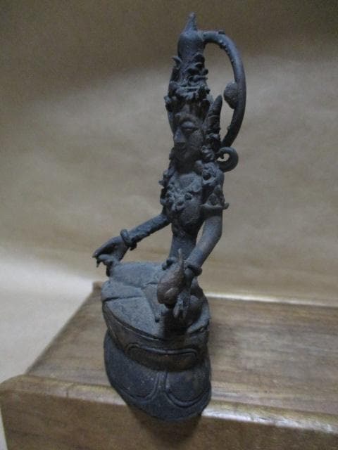 チベット密教　小金銅仏　箱付き　R84-1