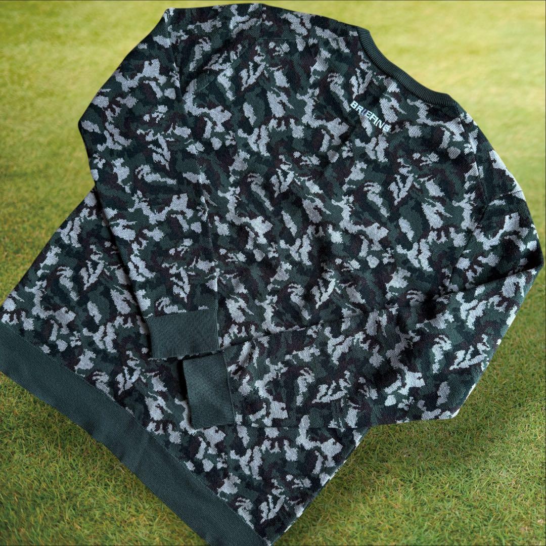 ブリーフィング　ニット　セーター　迷彩　黒　　XL〜XXL相当　ウール100%