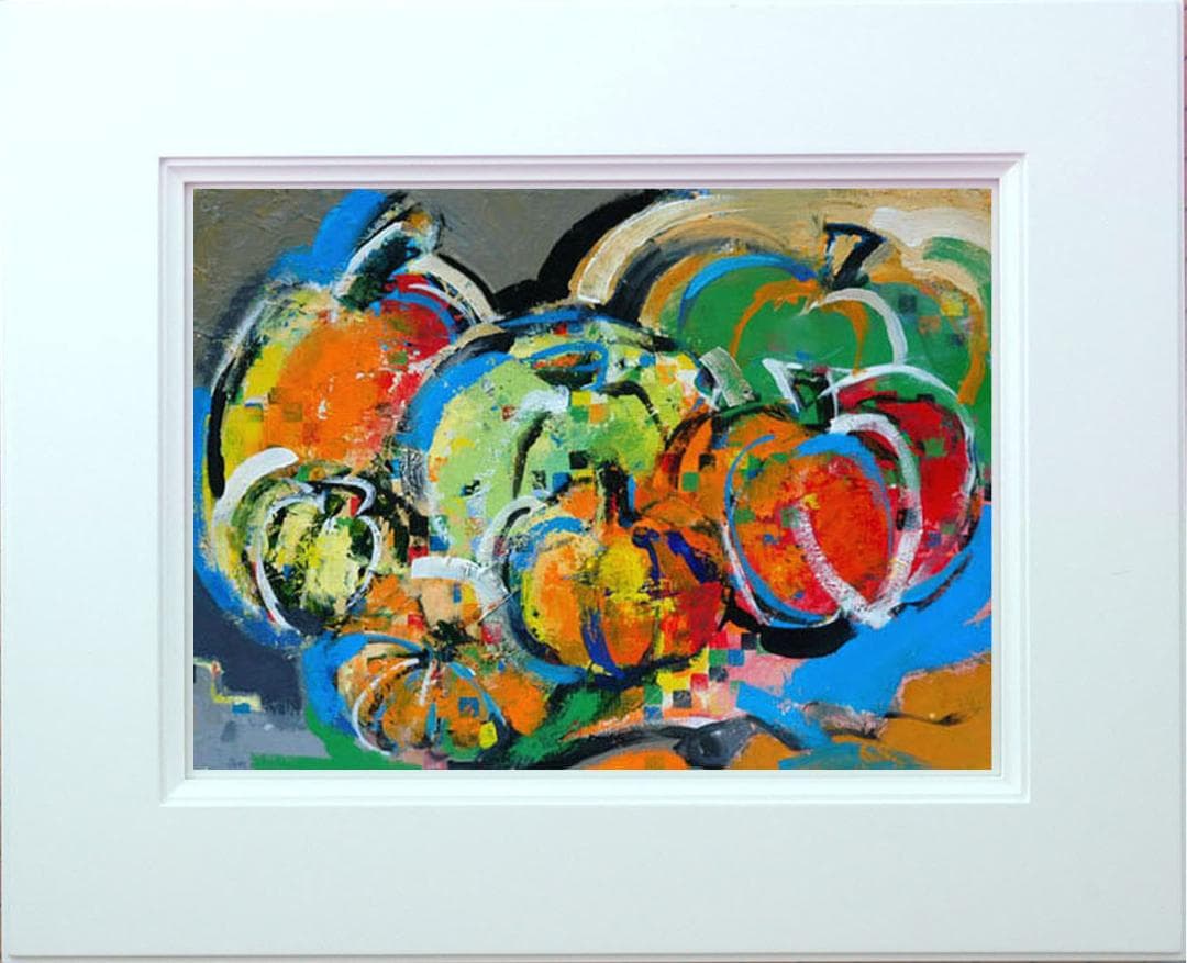 油絵 菅家令子 絵 絵画 インテリア uF6-061303 静物 かぼちゃ