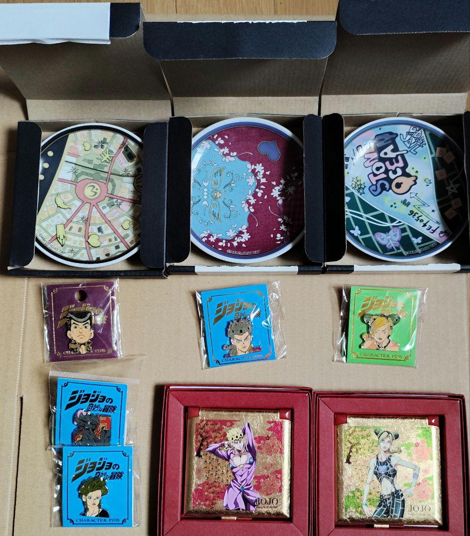 ジョジョの奇妙な冒険 豆皿 箔一ミラー ピンバッジセット