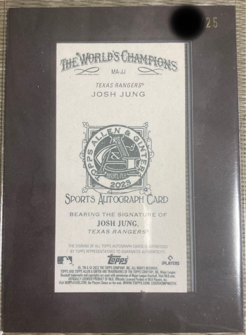 その他 2023 TOPPS ALLEN AND GINTER josh jung