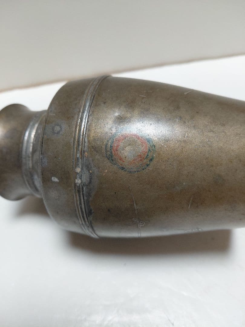 古錫　明治42年茶壺サツマ福永作　14センチ