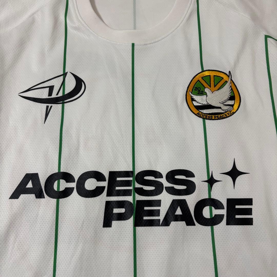 access peace ストライプ　ゲームシャツ　ロンt paledusk