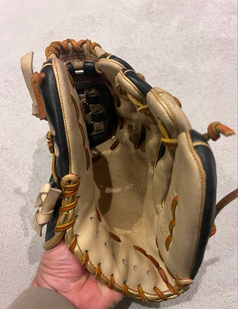 ZETT 軟式用グローブ ネイビー/ベージュ　プロステータス　限定　源田モデル