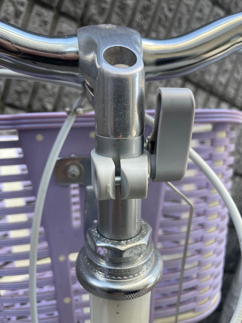 ブリヂストン　エコパル22インチ　自転車　パープル 花柄 バスケット付き　女の子