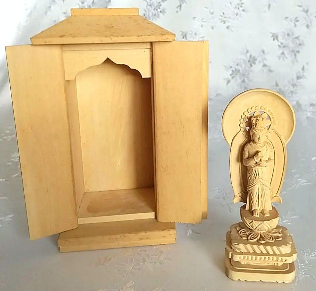 大日如来立像【極小】#404 厨子付き 木彫 仏像