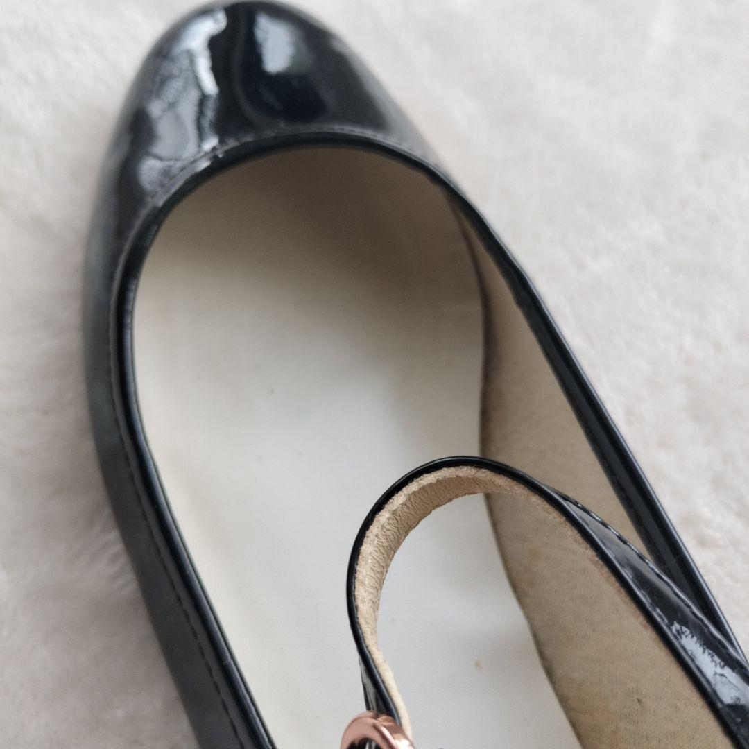 レペット　エナメル　フラットシューズ　ブラック　ベルト　サイズ38 ゴールド金具