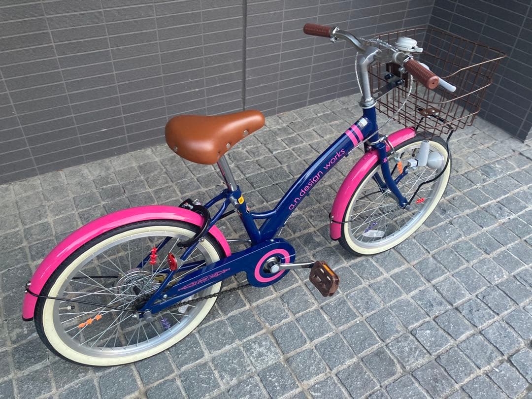 a.n.design works 子供用自転車 ネイビー/ピンク　20インチ