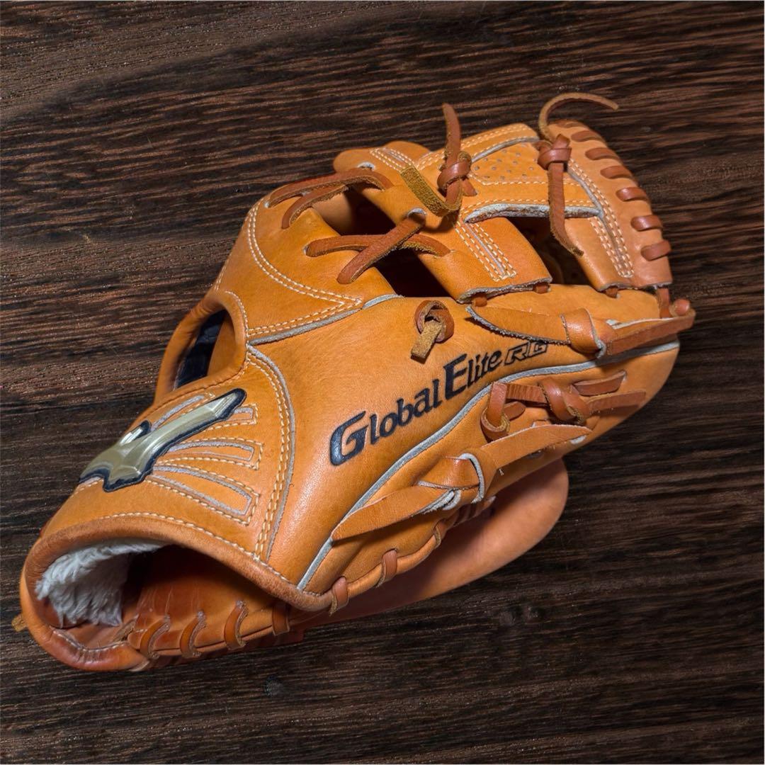 Mizuno Global Elite 軟式グローブ オレンジ【ジュニア用】