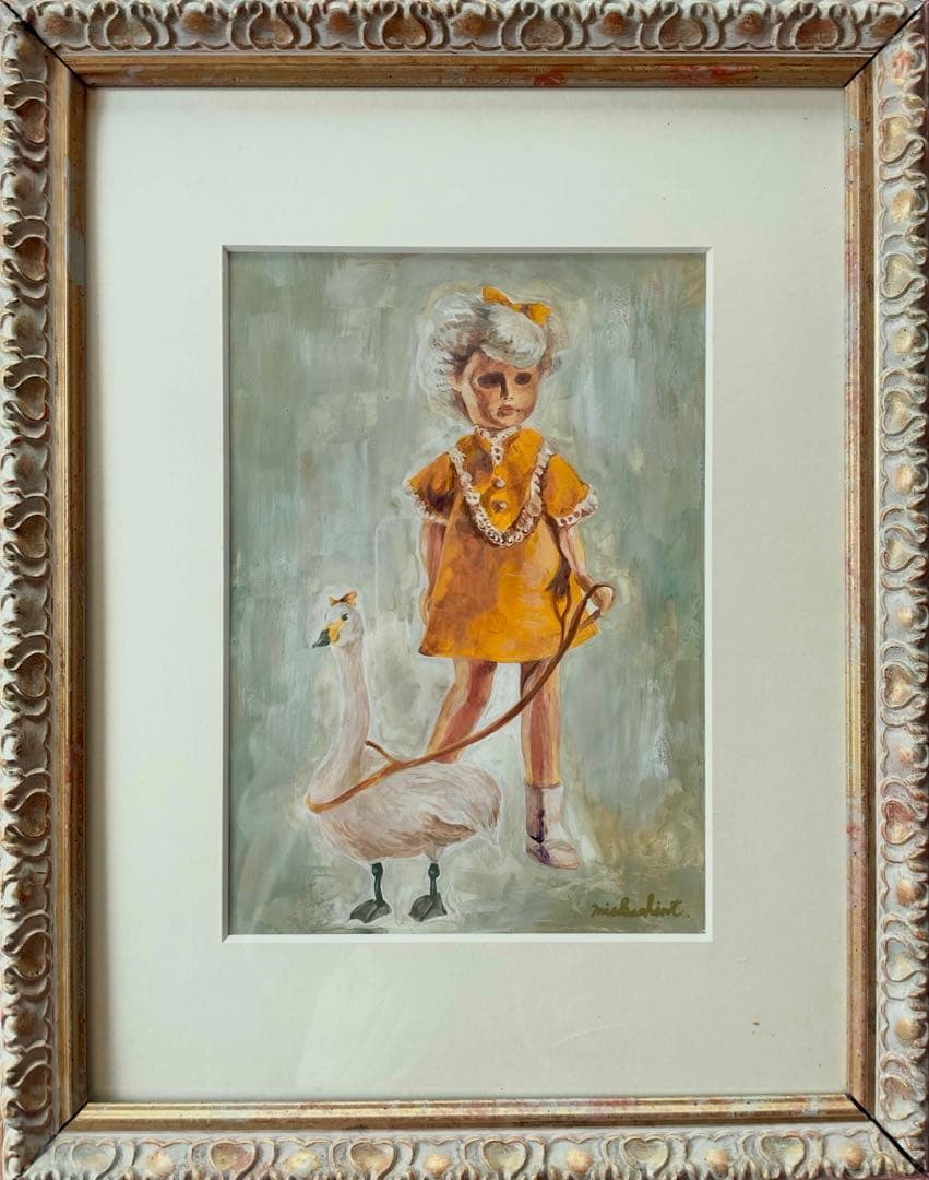 「TEARS OF SWAN」少女と白鳥※原画※真作※直筆サイン入り※額有り