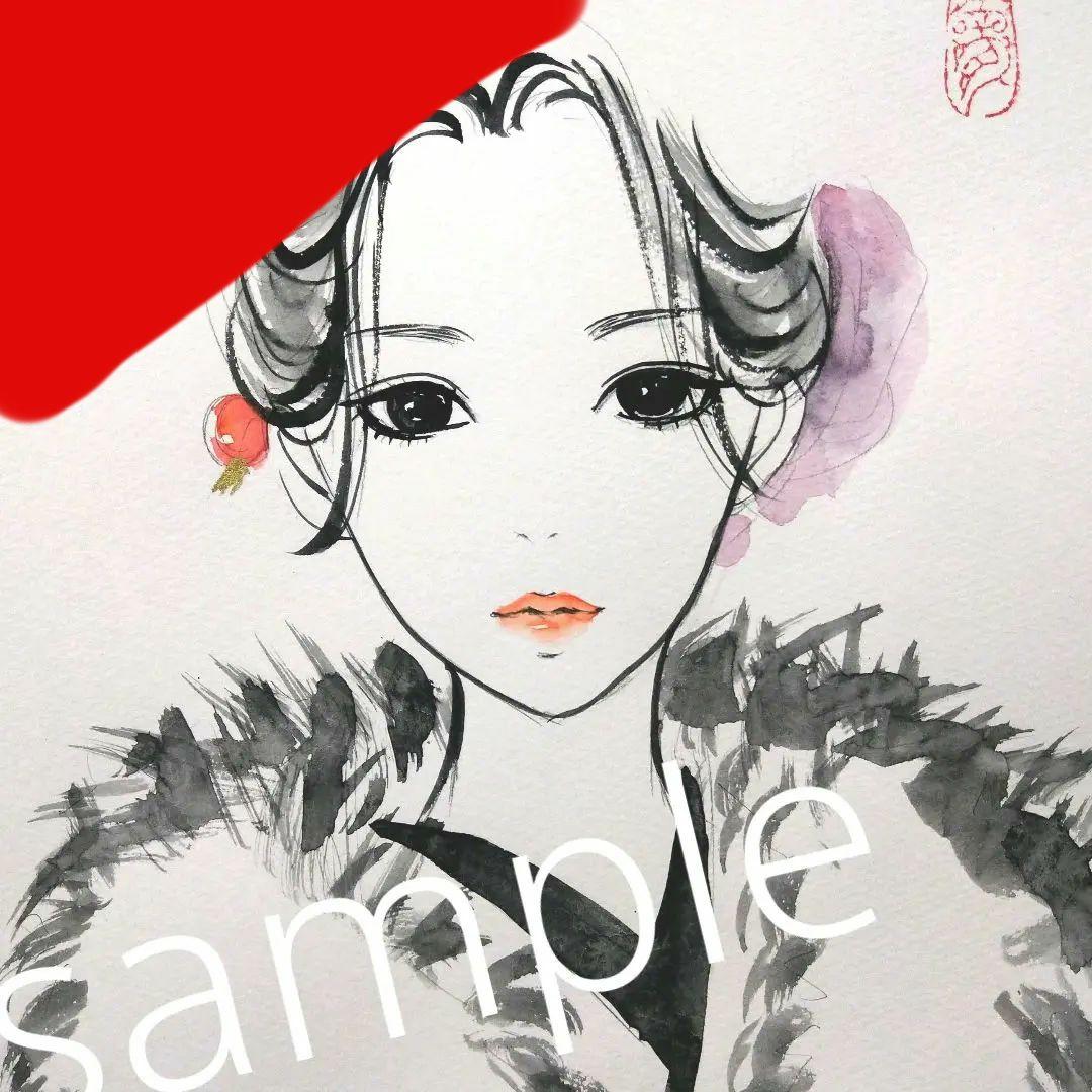 専用　絵画　ドローイング　水彩画　和装　美人画　手描きイラスト　オリジナル