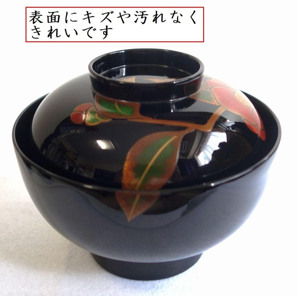 輪島塗 つばき蒔絵 吸物椀５客