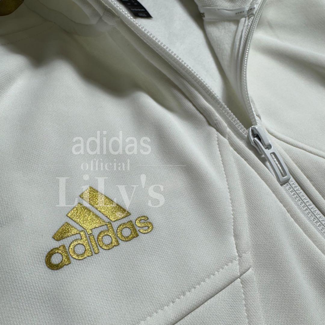 【2XLサイズ】adidas上下セットアップ　白金　定価17,600円　裏起毛