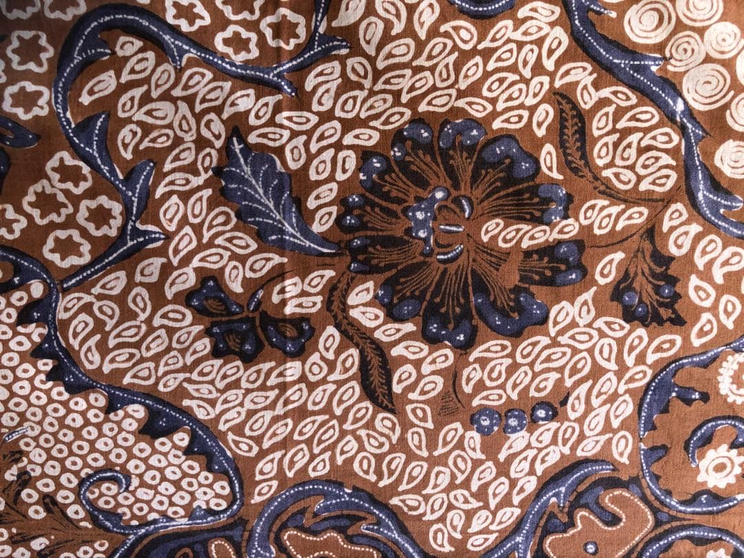 手描き　オールドバティック 藍染め(8428)